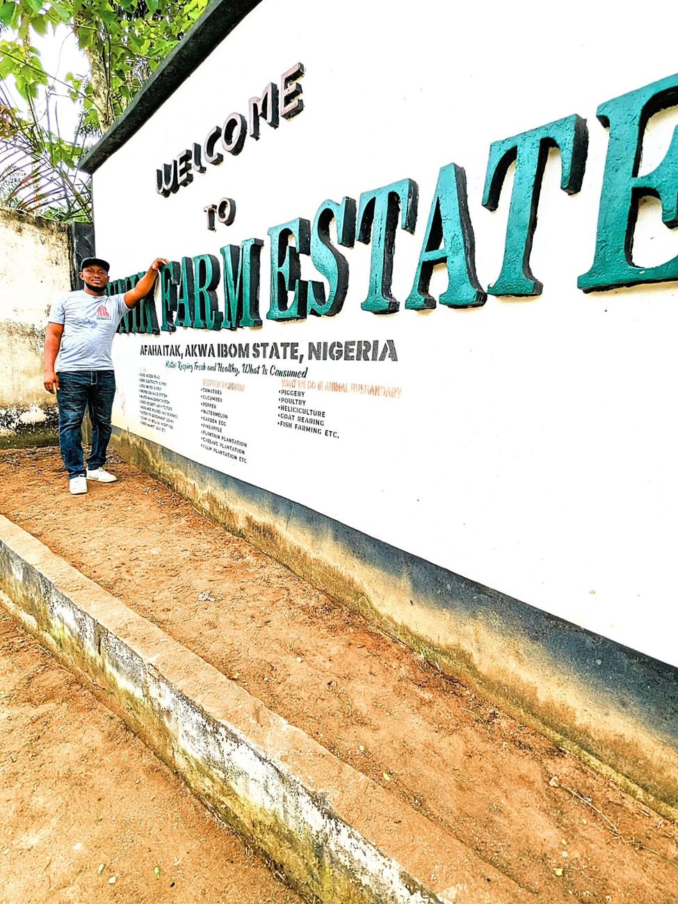 Welcome wall at the entrance of Sunik Farm Estates, Afaha Itak